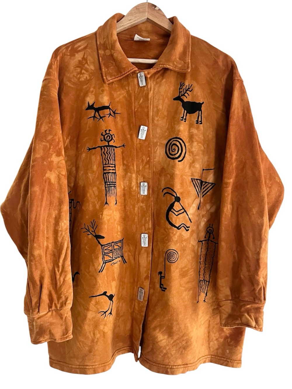 Vintage BFOFO Art-to-Wear Shacket Size L Rust Orange